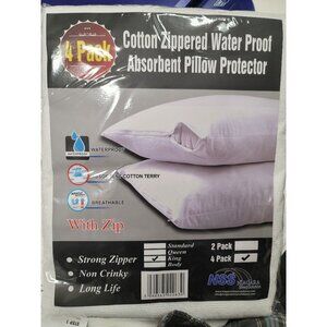 Niagara Waterproof Pillow Protectors King 4 Pack Cotton Terry 100% Waterproof